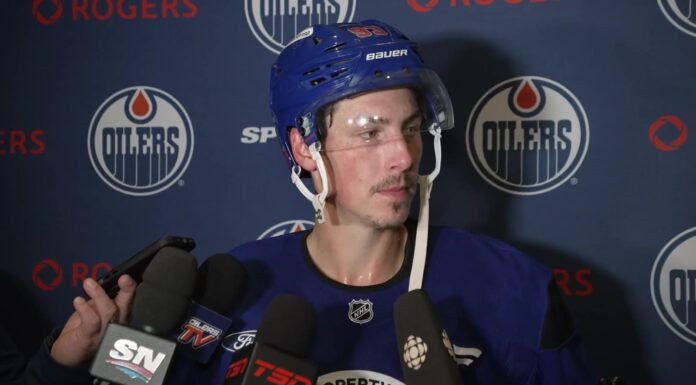 Nugent-Hopkins Injury: Babcock Says Day-to-Day Means Two Weeks Ryan Nugent-Hopkins Edmonton Oilers media scrum