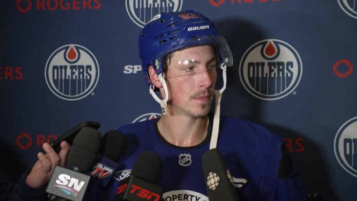 Ryan Nugent-Hopkins Oilers injury Ryan Nugent-Hopkins Edmonton Oilers media scrum