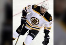 Ryan Spooner Signing: Ex-Bruin Heads to Slovakia Ryan Spooner skates for the Boston Bruins in 2015 before his Dukla Trencin signing
