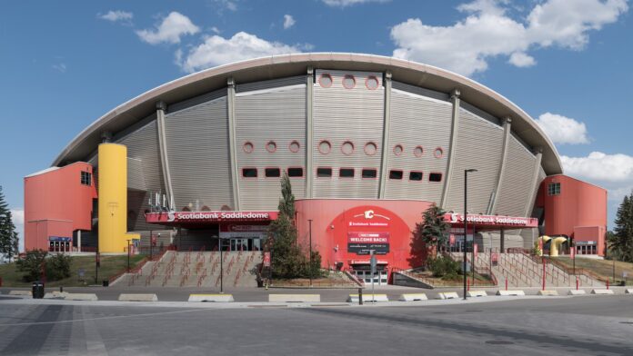 Scotiabank Saddledome farewell season tickets 2026-27 Scotiabank Saddledome exterior ahead of the Calgary Flames farewell season as final game tickets sell out