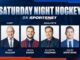Saturday Night Hockey Replaces Hockey Night in Canada Saturday Night Hockey on Sportsnet panel graphic with Ron MacLean, Kevin Bieksa, Elliotte Friedman and Colby Armstrong for the 2026-27 NHL season
