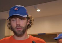 Semyon Varlamov Return: First NHL Game Since Nov. 2024 Semyon Varlamov speaks to reporters at New York Islanders training camp before his NHL return