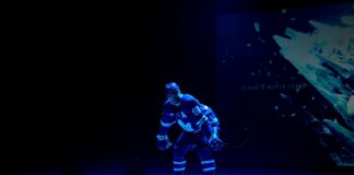 John Tavares Injury: Leafs Center Hurt vs. Sabres John Tavares in a Toronto Maple Leafs jersey during the 2026 NHL Player Media Tour photo shoot in Las Vegas