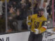 Trevor Connelly Scores First NHL Goal in Golden Knights Debut Vegas Golden Knights rookie Trevor Connelly celebrates his first NHL goal in his debut against the Chicago Blackhawks at T-Mobile Arena