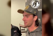 Trevor Connelly Injury: Helped Off After Hit From Behind Trevor Connelly Vegas Golden Knights injury hit from behind Rookie Faceoff Utah Mammoth