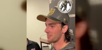 Trevor Connelly Injury: Helped Off After Hit From Behind Trevor Connelly Vegas Golden Knights injury hit from behind Rookie Faceoff Utah Mammoth