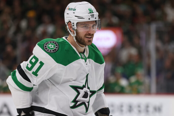 Tyler Seguin Dallas Stars Dallas Stars forward Tyler Seguin skates at Minnesota Wild arena in his Stars sweater