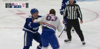 Xhekaj Brothers: Arber Watches Florian’s Fight From the Box Montreal Canadiens forward Florian Xhekaj fights Toronto Maple Leafs defenseman Marshall Rifai during a 2026 NHL preseason game at Scotiabank Arena
