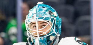 Askarov Prove-It Season: Sharks Bet Their Rebuild on Him San Jose Sharks goalie Yaroslav Askarov in his mask during warmups