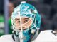 Askarov Prove-It Season: Sharks Bet Their Rebuild on Him San Jose Sharks goalie Yaroslav Askarov in his mask during warmups