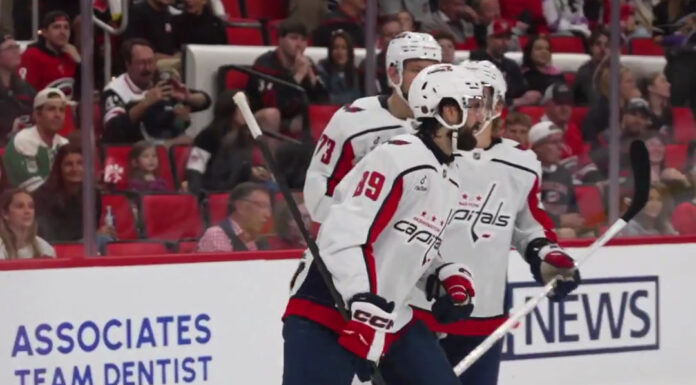 Alex Tuch Goals: Two in Capitals Debut vs. Hurricanes Alex Tuch No. 89 celebrates a goal in his Washington Capitals debut against the Carolina Hurricanes at Lenovo Center