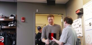 Andersen Stanley Cup Ring: Hurricanes Present It in Edmonton Frederik Andersen receives his Stanley Cup championship ring from Hurricanes GM Eric Tulsky in the Rogers Place visitors dressing room