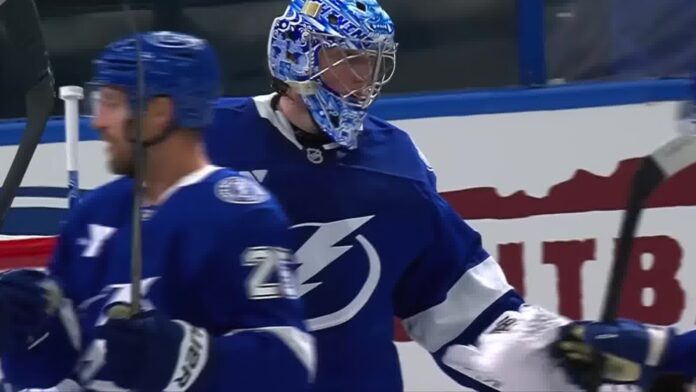 Andrei Vasilevskiy 372nd win Lightning Flyers Tampa Bay Lightning goaltender Andrei Vasilevskiy celebrates a 4-1 win over the Philadelphia Flyers, his 372nd NHL win tying Andy Moog