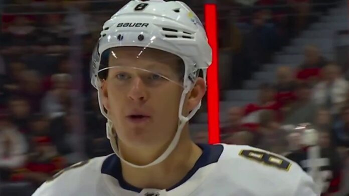 Brady Tkachuk Ottawa return goal reaction Brady Tkachuk of the Florida Panthers talking after scoring in Ottawa