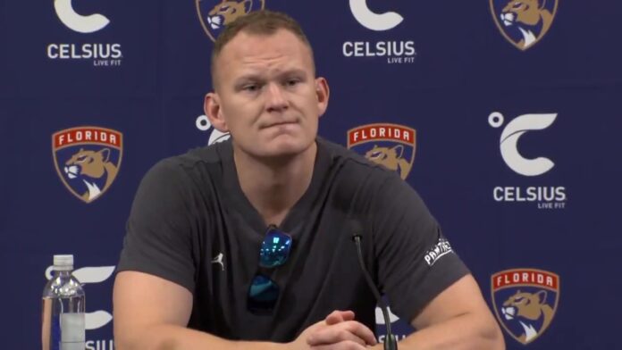 Brady Tkachuk Panthers Ottawa media availability Brady Tkachuk Florida Panthers media availability in Ottawa before return game