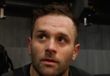 Bryan Rust Injury: Penguins Winger Exits Loss to Mammoth Penguins winger Bryan Rust speaking to media in the locker room