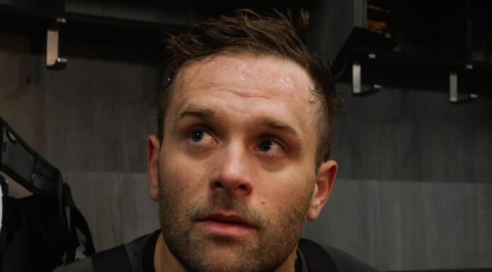 Bryan Rust Injury: Penguins Winger Exits Loss to Mammoth Penguins winger Bryan Rust speaking to media in the locker room