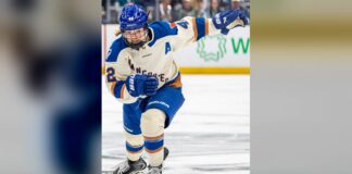 Claire Thompson Retirement: Olympic Star Heads to Med School Claire Thompson skates for the Vancouver Goldeneyes during a PWHL game in 2026