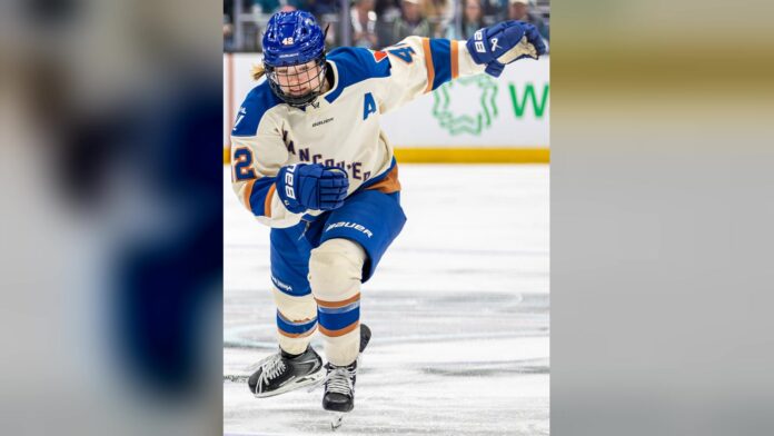 Claire Thompson Vancouver Goldeneyes Claire Thompson skates for the Vancouver Goldeneyes during a PWHL game in 2026