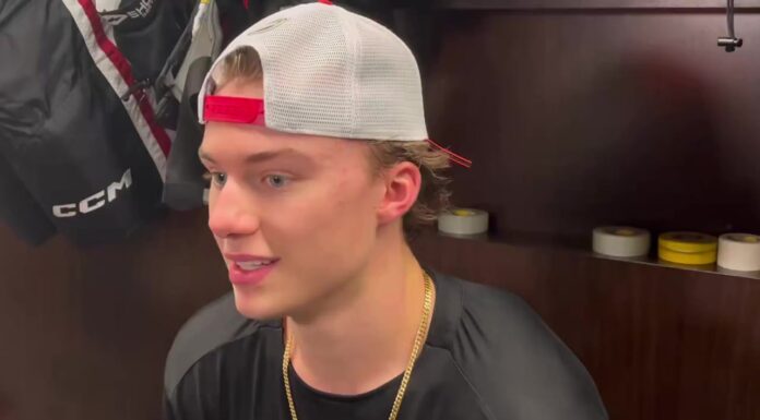 Connor Bedard Injury Update: Captain Back at Full Practice Connor Bedard Blackhawks captain speaking to reporters after returning to full practice