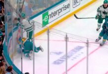 Dillon Dube Injury: Blues Forward Out at Least Eight Weeks Dillon Dube down on the ice after collision with Will Smith, Blues vs Sharks