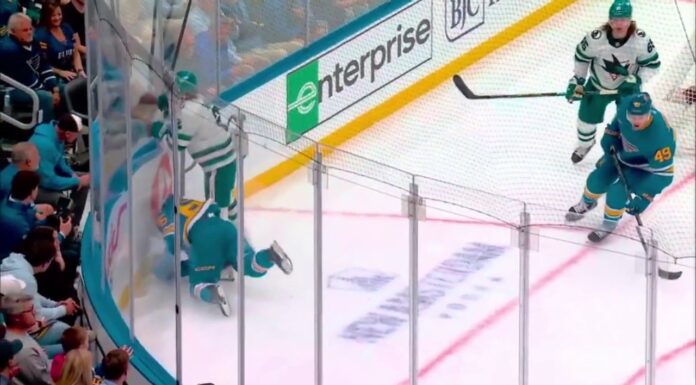 Dillon Dube Injury: Blues Forward Out at Least Eight Weeks Dillon Dube down on the ice after collision with Will Smith, Blues vs Sharks