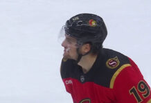 Batherson Hat Trick: Senators Beat Rangers 7-4 Drake Batherson Senators hat trick Rangers celebration