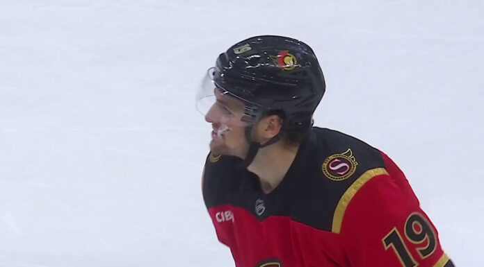 Batherson Hat Trick: Senators Beat Rangers 7-4 Drake Batherson Senators hat trick Rangers celebration
