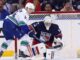 Rangers Beat Canucks 6-2 in First Game Without Shesterkin Rangers goalie Dylan Garand makes a save against the Canucks at Madison Square Garden