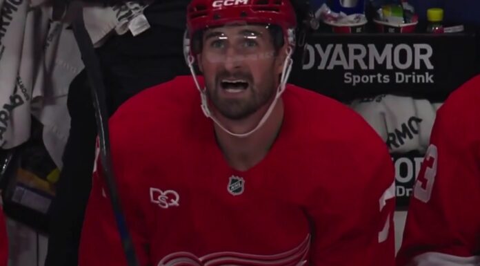 Dylan Larkin Booed by Red Wings Fans, Then Cheered on Goal Dylan Larkin on the Detroit Red Wings bench after scoring in his season debut against the Ottawa Senators