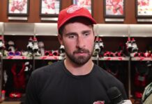 Dylan Larkin Trade Request: ‘Trying to Be a Man and Face It’ Dylan Larkin speaks to reporters in the Red Wings locker room after scoring in his season debut against the Ottawa Senators