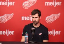 Larkin ‘Has Had Enough,’ Won’t Play Until He’s Traded Dylan Larkin speaking at a Red Wings press conference as the Detroit trade saga continues