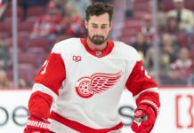 Red Wings Suspend Larkin Without Pay After He Refuses to Play Dylan Larkin of the Detroit Red Wings skates during warmup before the game against the Montreal Canadiens at the Bell Centre