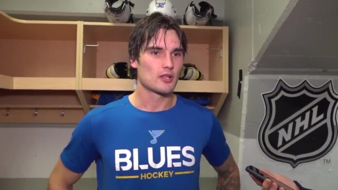 Dylan Peterson postgame Blues rookie Dylan Peterson speaking to reporters after his NHL debut