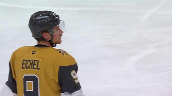 Jack Eichel penalty shot Golden Knights Maple Leafs Vegas Golden Knights center Jack Eichel during his penalty shot against the Maple Leafs