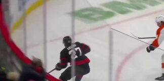 Senators’ Eklund Out ‘Extended’ Period With Ankle Injury William Eklund Senators ankle injury hit by Flyers defenseman Simon Benoit along the boards