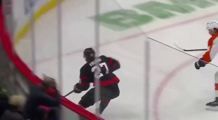 Senators’ Eklund Out ‘Extended’ Period With Ankle Injury William Eklund Senators ankle injury hit by Flyers defenseman Simon Benoit along the boards