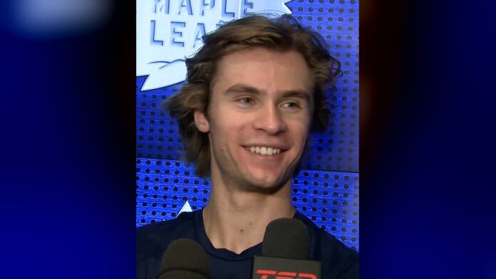 Gavin McKenna Maple Leafs media availability Hiller benching talk Gavin McKenna Maple Leafs pregame media availability after benching vs Sabres