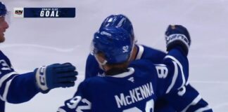 Gavin McKenna Goal Sinks Stenberg’s Sharks in 3-1 Leafs Win Gavin McKenna celebrates his power-play goal with Maple Leafs teammates against the Sharks