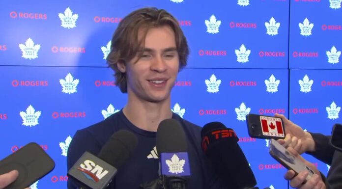 Gavin McKenna Jokes Toronto Media Is His ‘Welcome to NHL’ Moment Gavin McKenna smiles while speaking to Toronto media after Maple Leafs morning skate