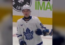 Gavin McKenna Two-Goal Game: Youngest Leaf Since 1944 Gavin McKenna Maple Leafs celebrates power-play goal against Kraken