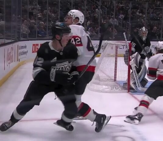 Hayden Hodgson boarding hit on Brandt Clarke, Senators vs. Kings