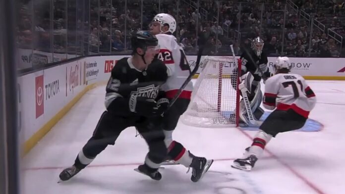 Hayden Hodgson boarding hit on Brandt Clarke Hayden Hodgson boarding hit on Brandt Clarke, Senators vs. Kings