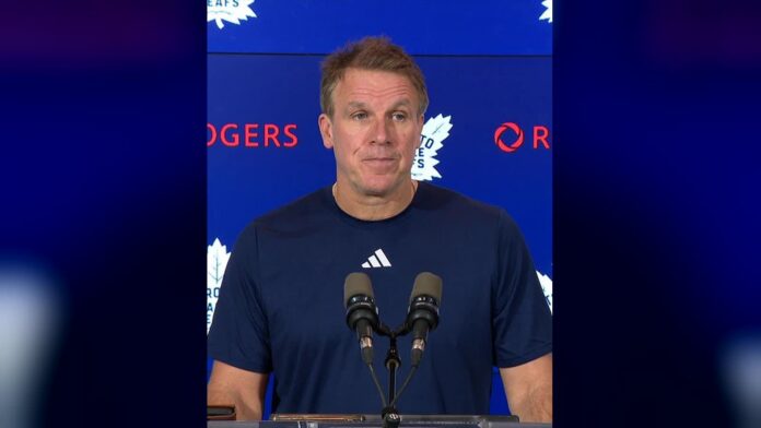 Jim Hiller Tanev week-to-week media availability Maple Leafs coach Jim Hiller speaking to reporters about Chris Tanev week-to-week injury