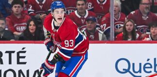 Ivan Demidov Canadiens winger skating with the puck