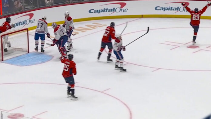 Ivan Miroshnichenko Capitals goal vs Canadiens Capitals celebrate Ivan Miroshnichenko goal against Canadiens