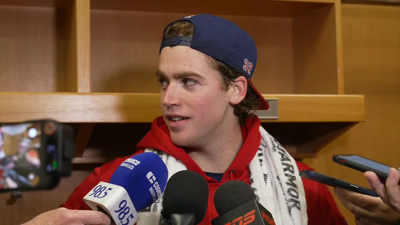 Jacob Fowler talks about Canadiens 2-0 win over St. Louis Blues