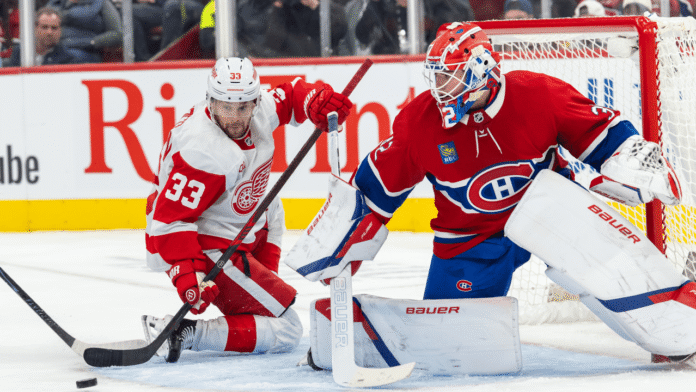 Jacob Fowler Canadiens Red Wings shutout Jacob Fowler Canadiens goalie shutout Red Wings shootout Bell Centre