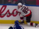 Jake Sanderson Injury: Senators D Re-Aggravates Old Issue Senators defenseman Jake Sanderson down along the boards after getting tangled up with Nick Paul in the season opener against the Maple Leafs