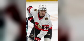 Jake Sanderson Injury: Senators D Back Wednesday vs. Panthers Ottawa Senators defenseman Jake Sanderson in his white road jersey ahead of his return from a lower-body injury